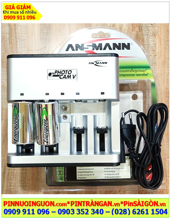 Ansman Photocam V, Bộ sạc 4viên pin C - Kèm sẳn 2 pin sạc Energizer NH35-BP2 (C2500mAh-1.2v) chính hãng